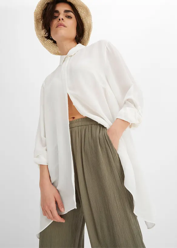 Pantalon palazzo en viscose douce, bonprix