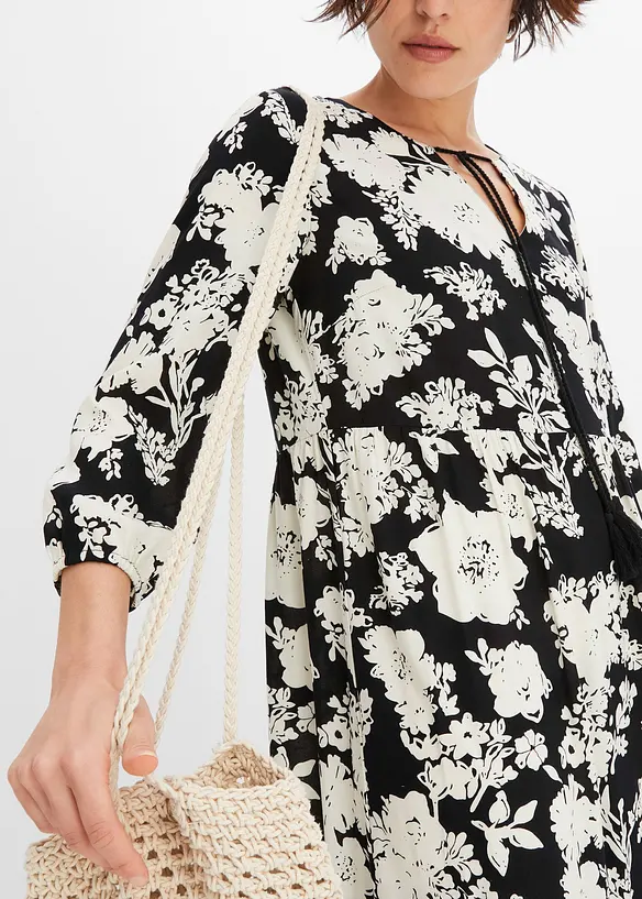 Robe longue imprimée en viscose fluide, bonprix