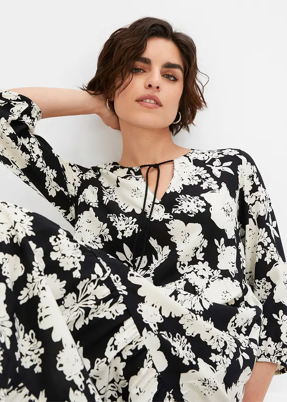 Robe longue imprimée en viscose fluide, bonprix