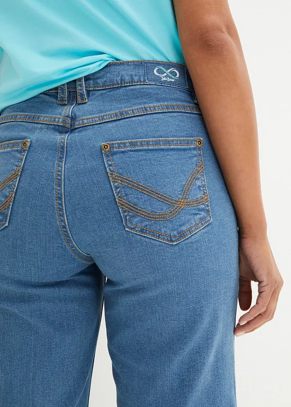 Jean large, taille mi-haute, raccourci, bonprix