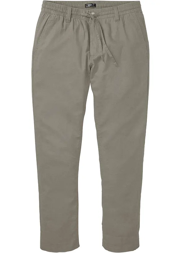 Pantalon chino avec lin, Regular, droit, bonprix