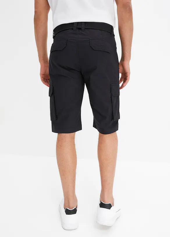 Bermuda cargo avec ceinture et taille élastiquée, Regular, bonprix