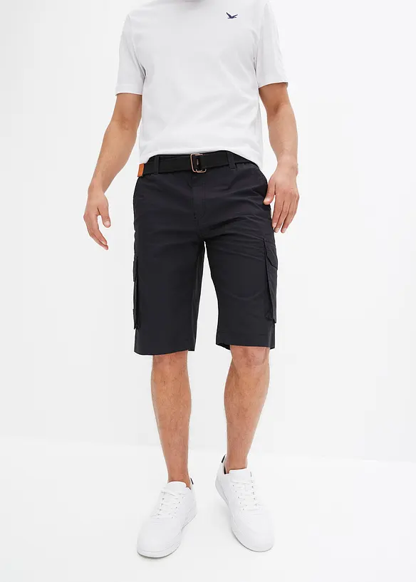 Bermuda cargo avec ceinture et taille élastiquée, Regular, bonprix