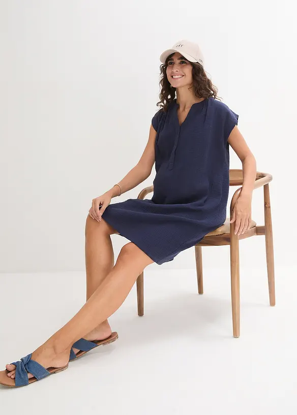 Robe de grossesse/d’allaitement en gaze de coton, bonprix