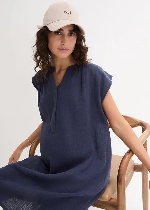Robe de grossesse/d’allaitement en gaze de coton, bonprix