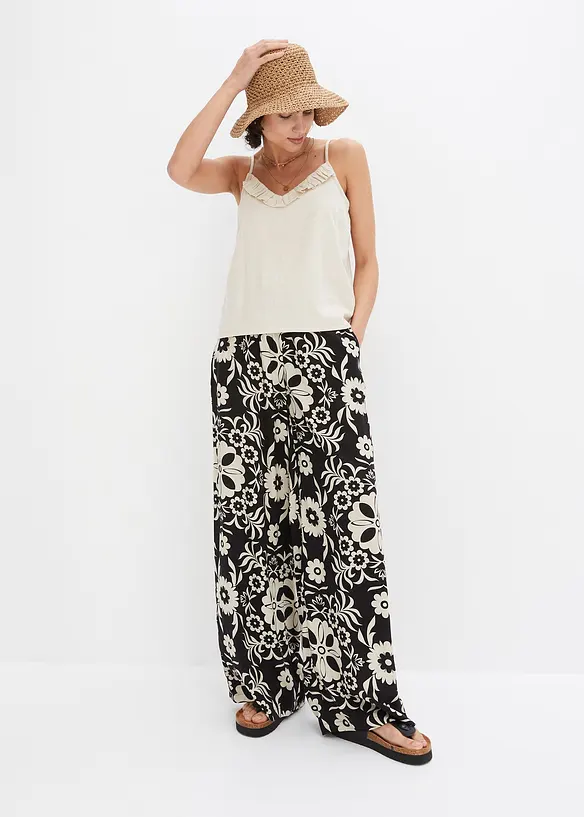 Pantalon large en viscose fluide, bonprix