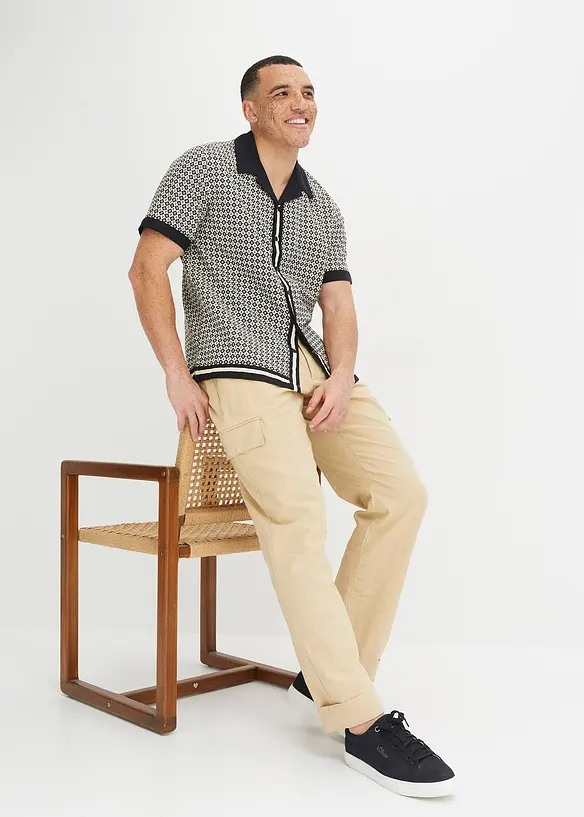 Chemise manches courtes en lin majoritaire, bonprix