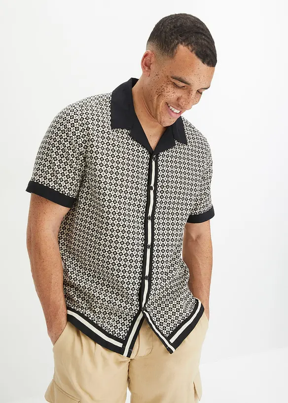 Chemise manches courtes en lin majoritaire, bonprix