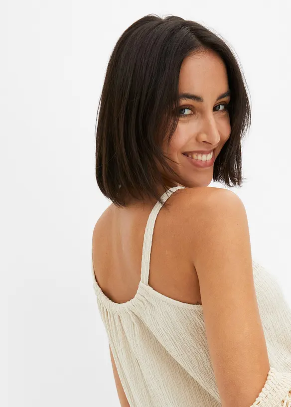 Robe légère à bretelles en crêpe, bonprix