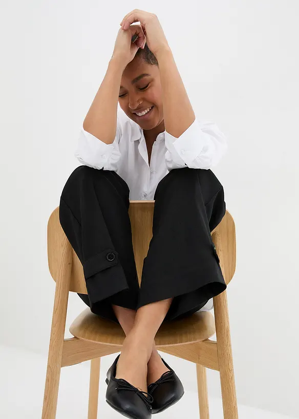 Pantalon en bengaline extensible à taille élastiquée, bonprix