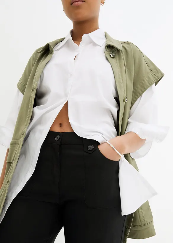 Pantalon en bengaline extensible à taille élastiquée, bonprix