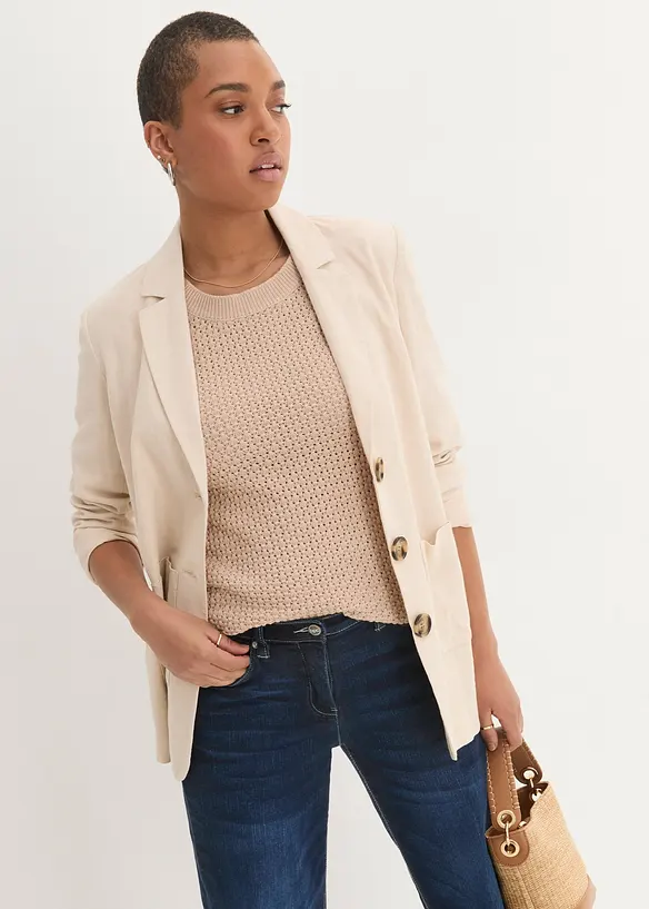 Jean large à taille mi-haute élastiquée, bonprix