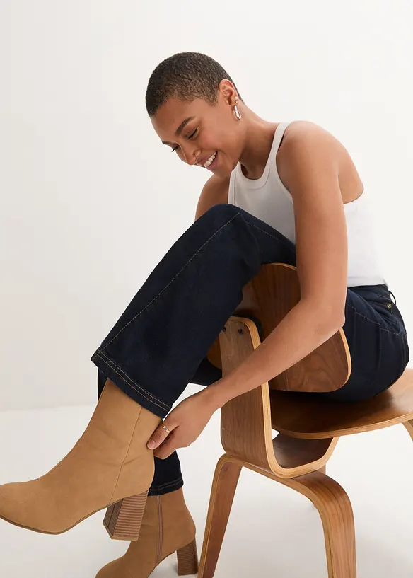 Jean Bootcut, taille haute et élastiquée, bonprix