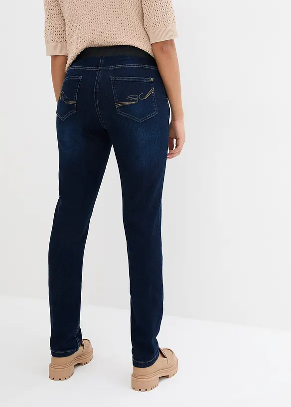 Jean boyfriend taille mi-haute et élastiquée, bonprix