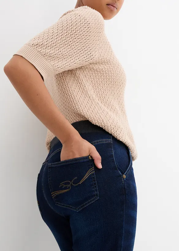 Jean boyfriend taille mi-haute et élastiquée, bonprix