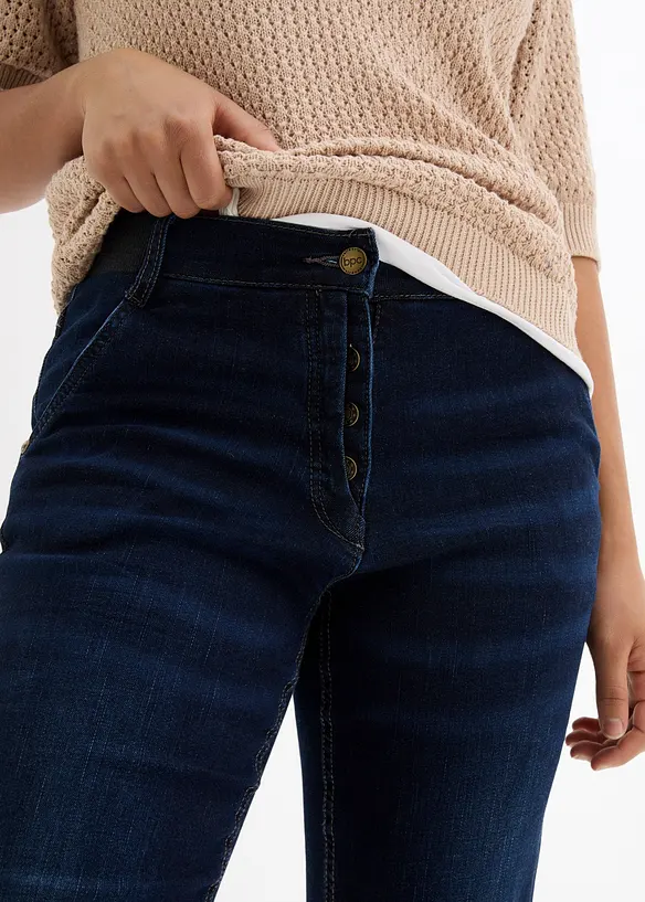 Jean boyfriend taille mi-haute et élastiquée, bonprix