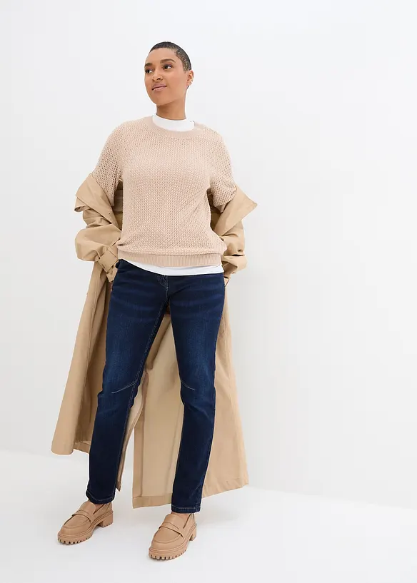 Jean boyfriend taille mi-haute et élastiquée, bonprix