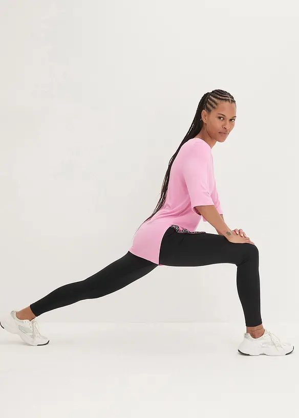 T-shirt long pratique avec fente, séchage rapide, bonprix