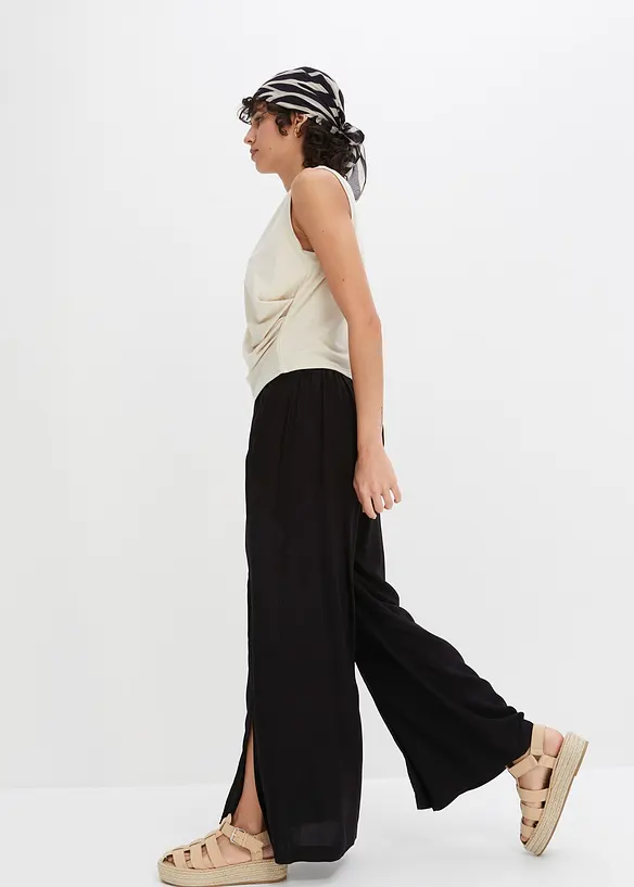 Pantalon avec fente en viscose, bonprix