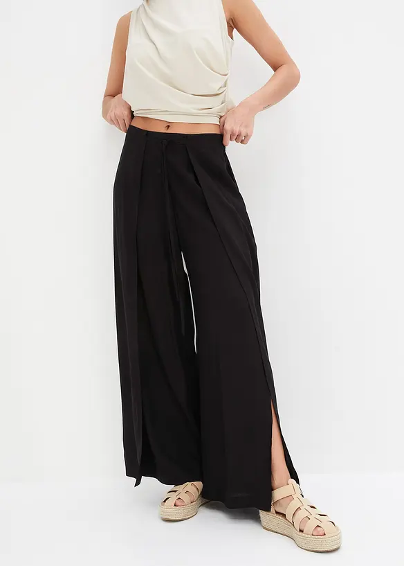 Pantalon avec fente en viscose, bonprix