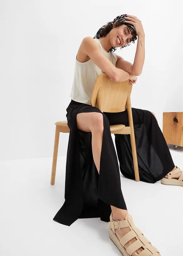 Pantalon avec fente en viscose, bonprix