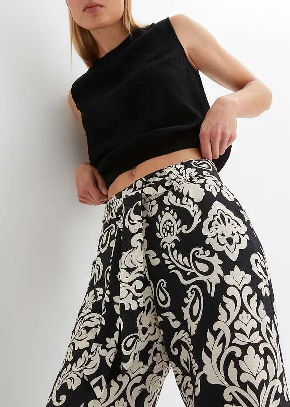 Pantalon palazzo à taille confortable, bonprix