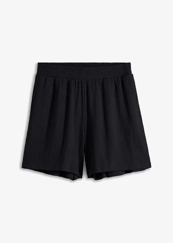 Short en jersey texturé à taille haute élastiquée, bonprix