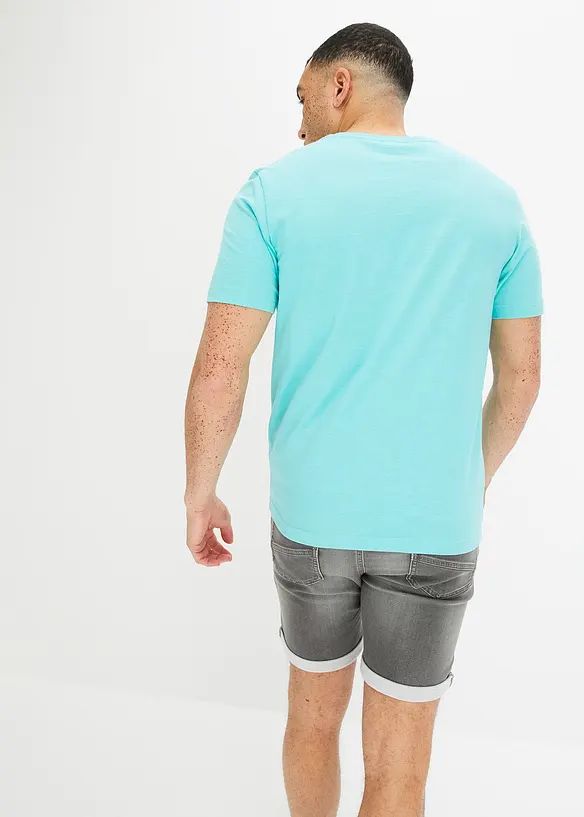 T-shirt col V, 100% coton, bonprix