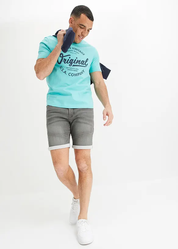 T-shirt col V, 100% coton, bonprix