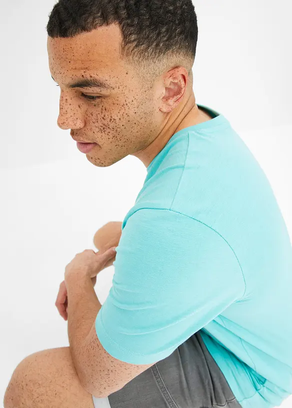 T-shirt col V, 100% coton, bonprix