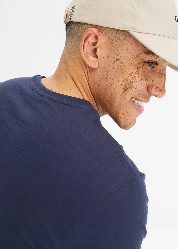 T-shirt col V, 100% coton, bonprix