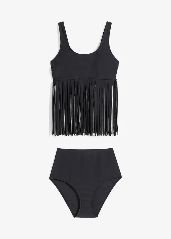 Tankini (ens. 2 pces) à franges, bonprix