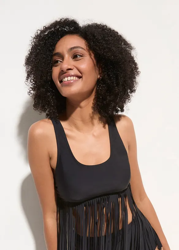 Tankini (ens. 2 pces) à franges, bonprix