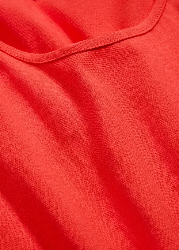 Robe trap&egrave;ze courte en jersey, sans manches, bonprix