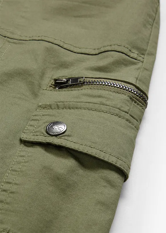 Jean cargo en coton, taille mi-haute, bonprix