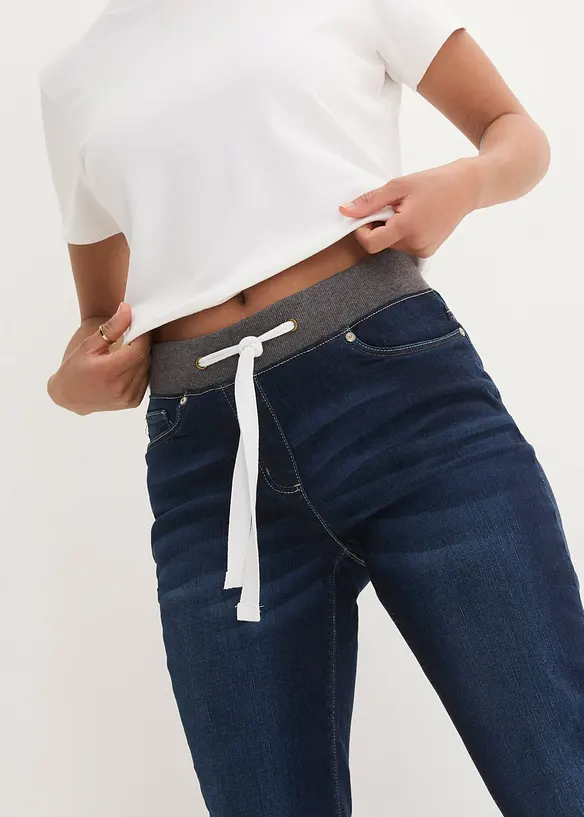 Jean Boyfriend, taille mi-haute élastiquée, bonprix