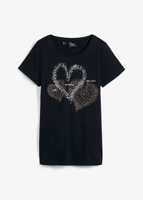 T-shirt coton à imprimé cœur, bonprix