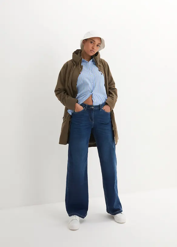 Parka courte en coton &agrave; col montant, cintr&eacute;e, bonprix