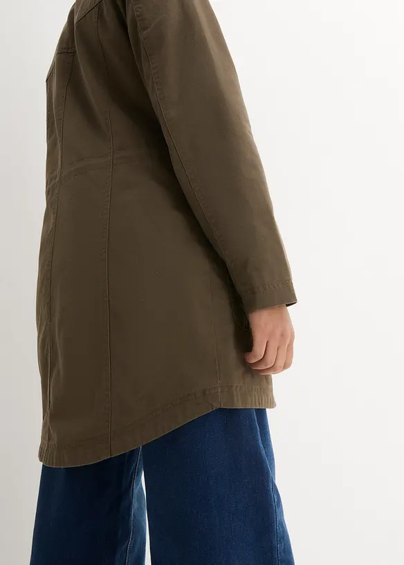 Parka courte en coton à col montant, cintrée, bonprix