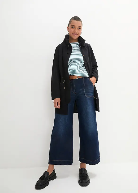 Parka courte en coton à col montant, cintrée, bonprix