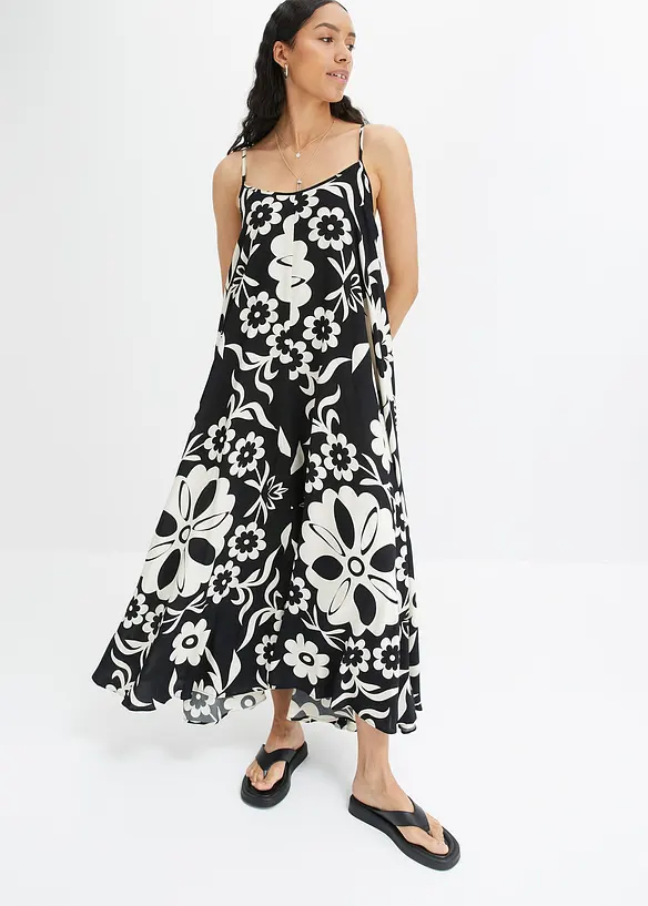 Robe ample à bretelles en viscose fluide, bonprix