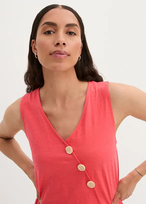 Top en coton style cache-cœur à base élastiquée, bonprix