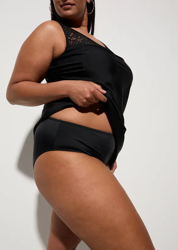 Tankini long (ens. 2 pces) avec dentelle, séchage rapide, bonprix