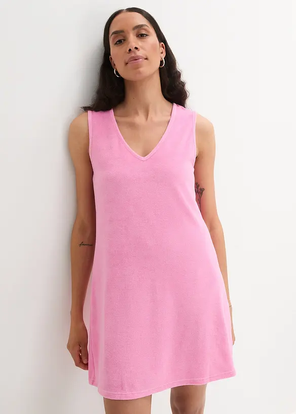 Robe trapèze en tissu éponge, bonprix