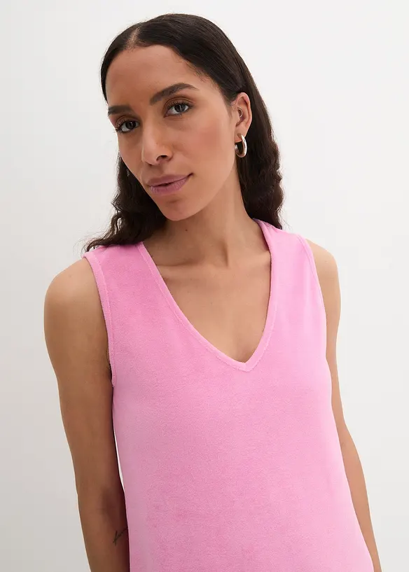 Robe trapèze en tissu éponge, bonprix