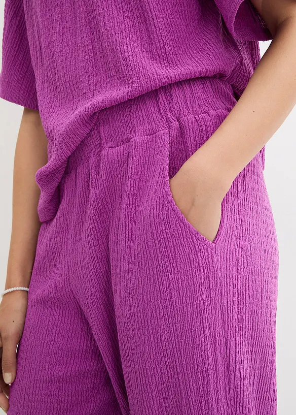 Pantalon en jersey texturé, bonprix