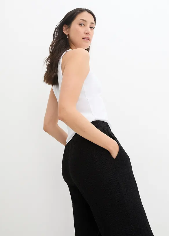 Pantalon en jersey textur&eacute;, bonprix