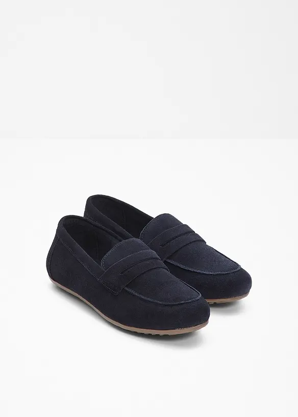 Mocassins en cuir velours, bonprix