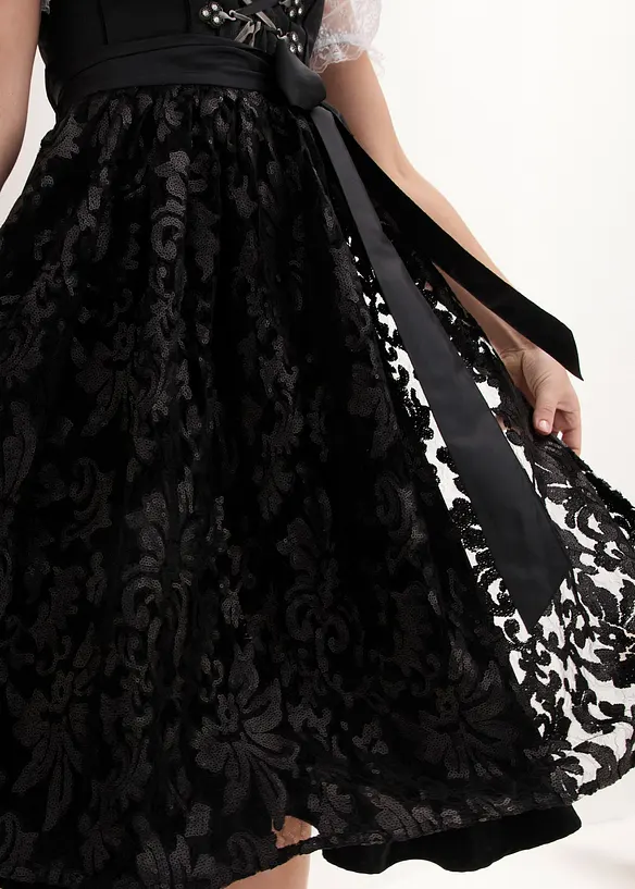 Dirndl avec tablier à sequins (ens. 2 pces), bonprix