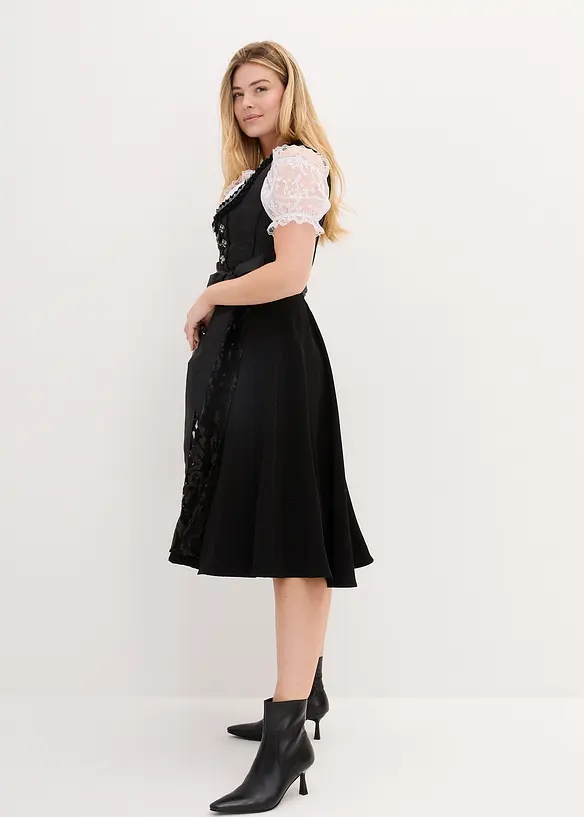 Dirndl avec tablier à sequins (ens. 2 pces), bonprix